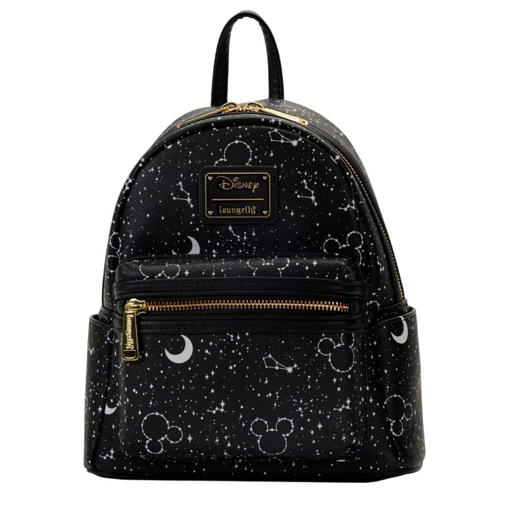 Loungefly Disney Mickey Constellation AOP Glow in the Dark Mini Backpack NWT
